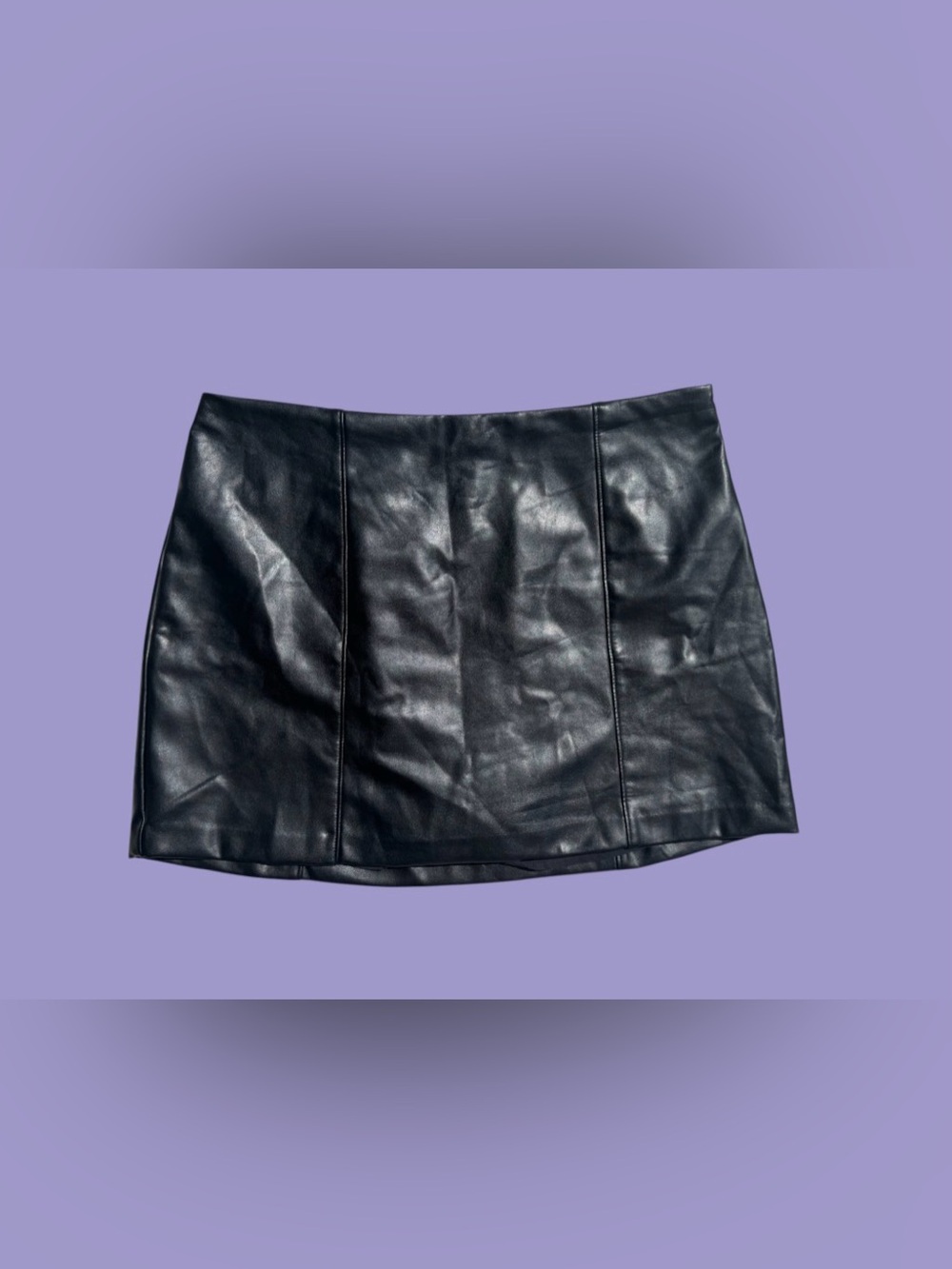 Abercrombie & Fitch Faux Leather Mini Skort Black Large